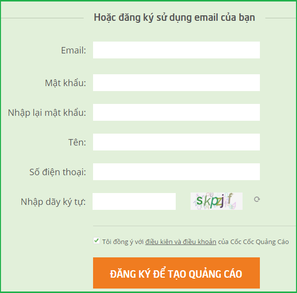 Cách Đăng Ký Tài Khoản Quảng Cáo Cốc Cốc?