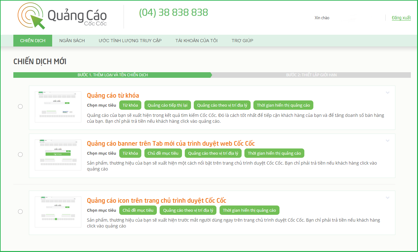 Cách Đăng Ký Tài Khoản Quảng Cáo Cốc Cốc?