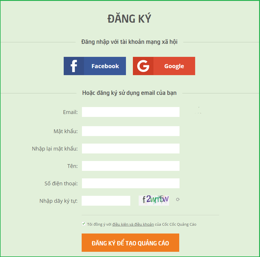 Cách Đăng Ký Tài Khoản Quảng Cáo Cốc Cốc?