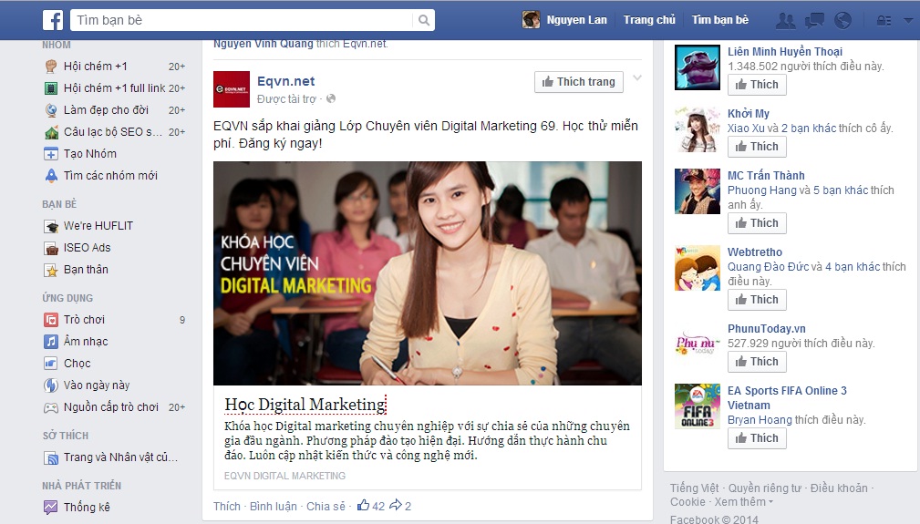 Quảng cáo Facebook | Quảng cáo trực tuyến bằng Facebook