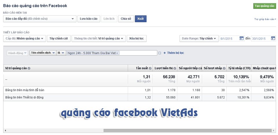 quảng cáo facebook