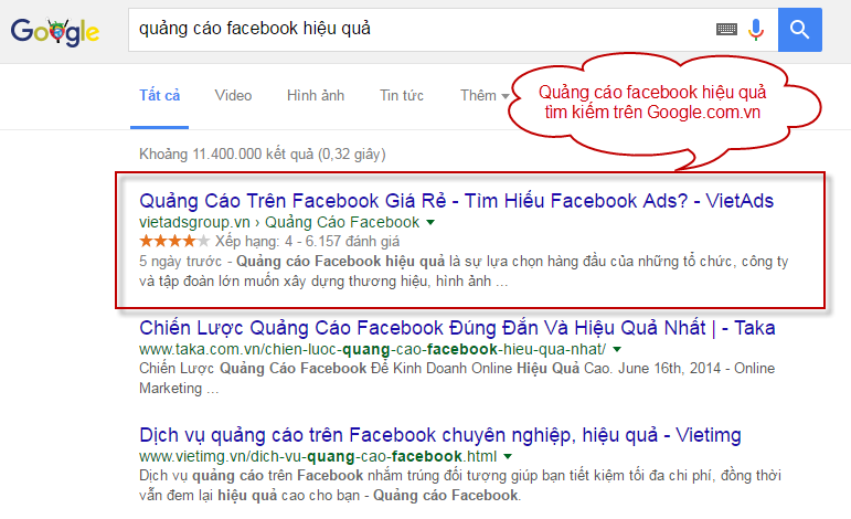 quảng cáo facebook hiệu quả