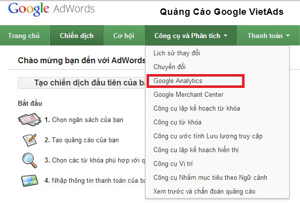Các Cộng Cụ Phân Tích Trong Google Ads
