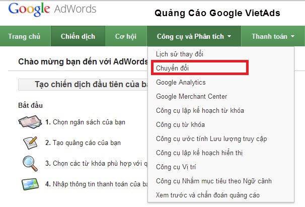Các Cộng Cụ Phân Tích Trong Google Ads