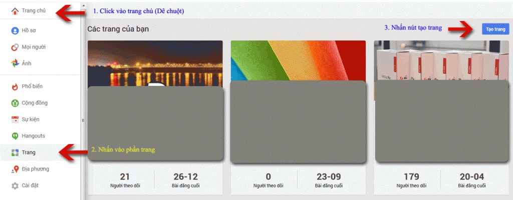 Hướng Dẫn Tạo Page Google+ Cho Người Mới Bắt Đầu?