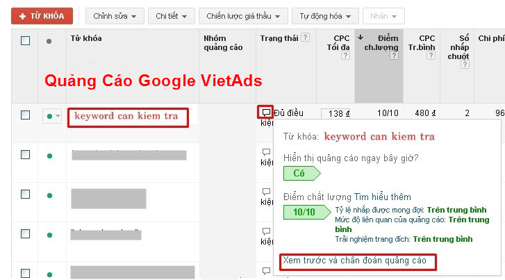 Kiểm Tra Từ Khóa Hàng Loạt Trong Quảng Cáo Google?
