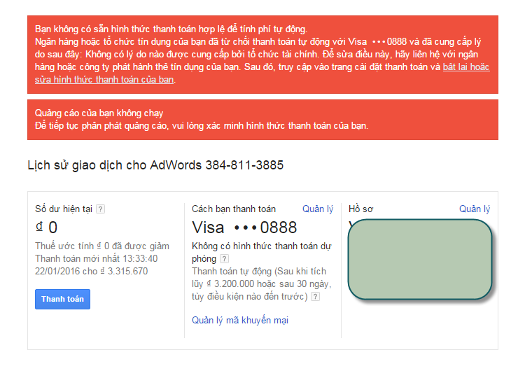 Khắc phục tài khoản bị tạm ngưng khi thanh toán Google Ads?