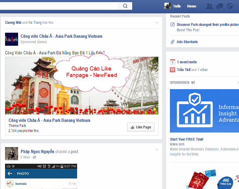 quảng cáo like fanpage
