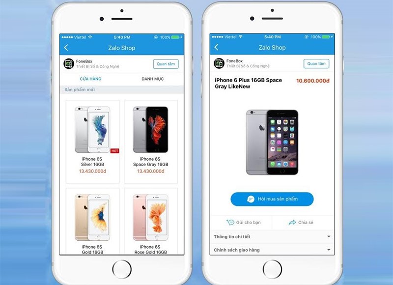 Zalo ra mắt tính năng Shop cho doanh nghiệp?