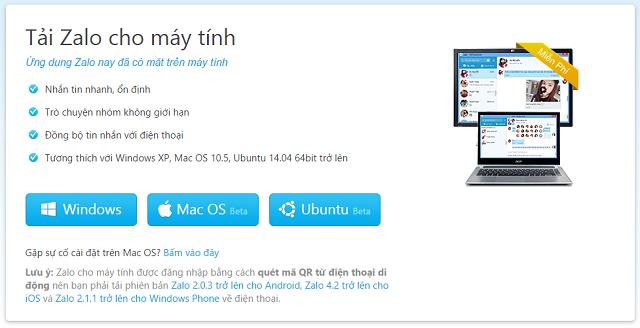 Quảng Cáo Trên Zalo đã có phiên bản cho Windows, Mac và Ubuntu?