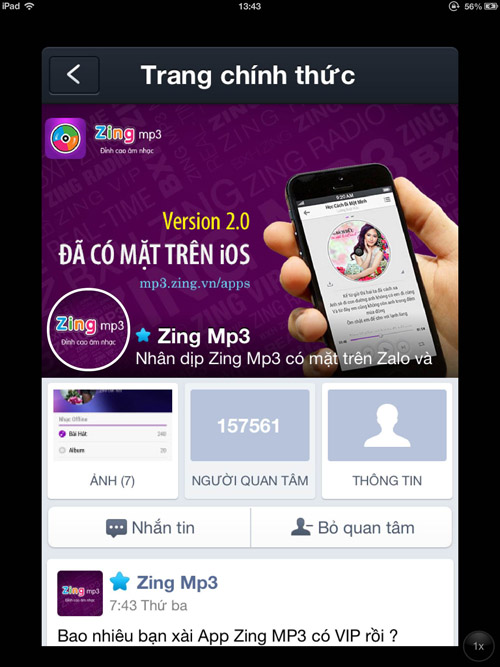 Dùng Quảng Cáo Zalo được tải nhạc chất lượng cao?