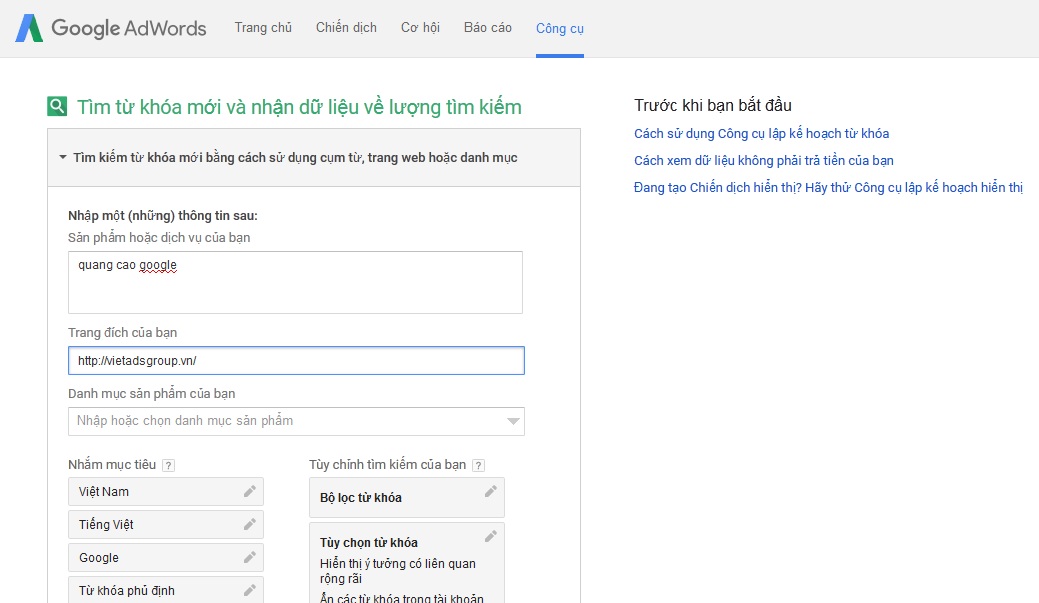 Quảng cáo google