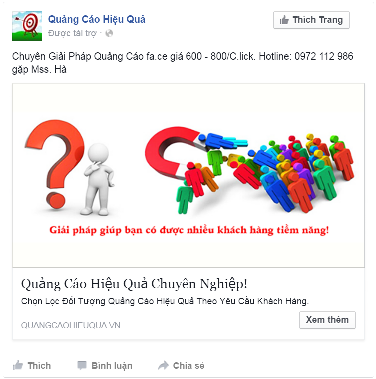 Các dạng quảng cáo trên Facebook