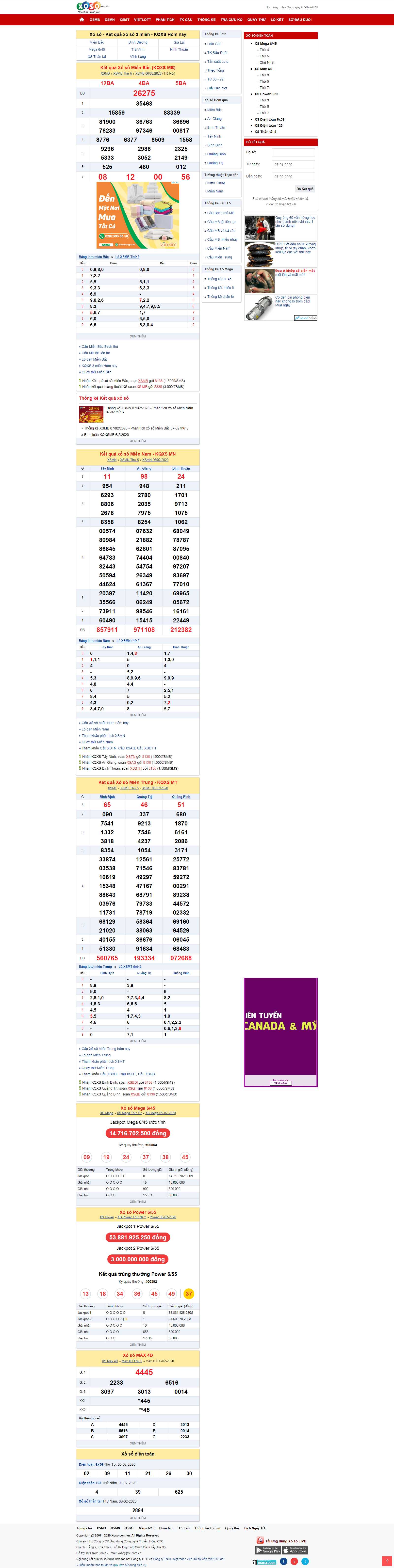 Thiết kế Web xổ số xoso.com.vn
