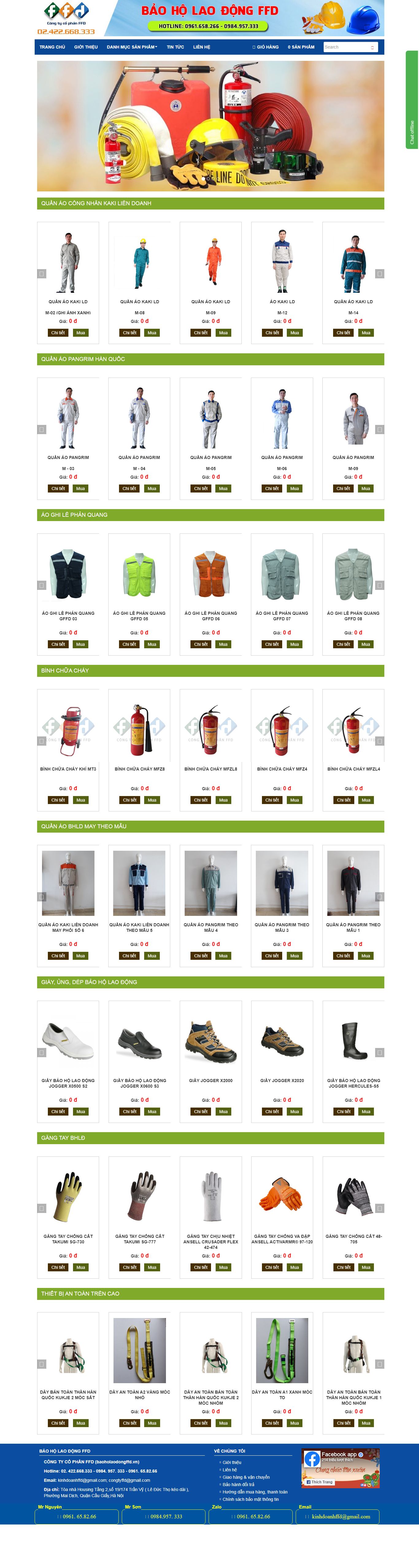 Thiết kế Web bảo hộ lao động baoholaodongffd.vn