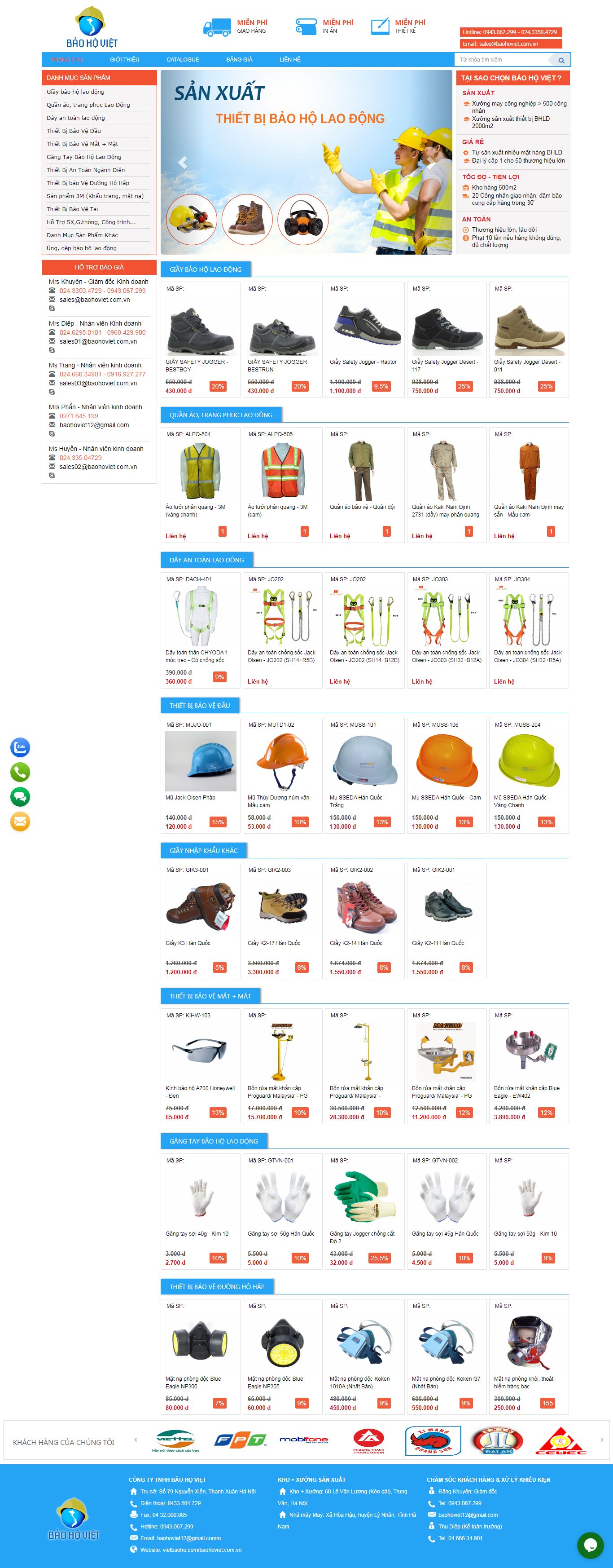 Thiết kế Web bảo hộ lao động vietbaoho.com