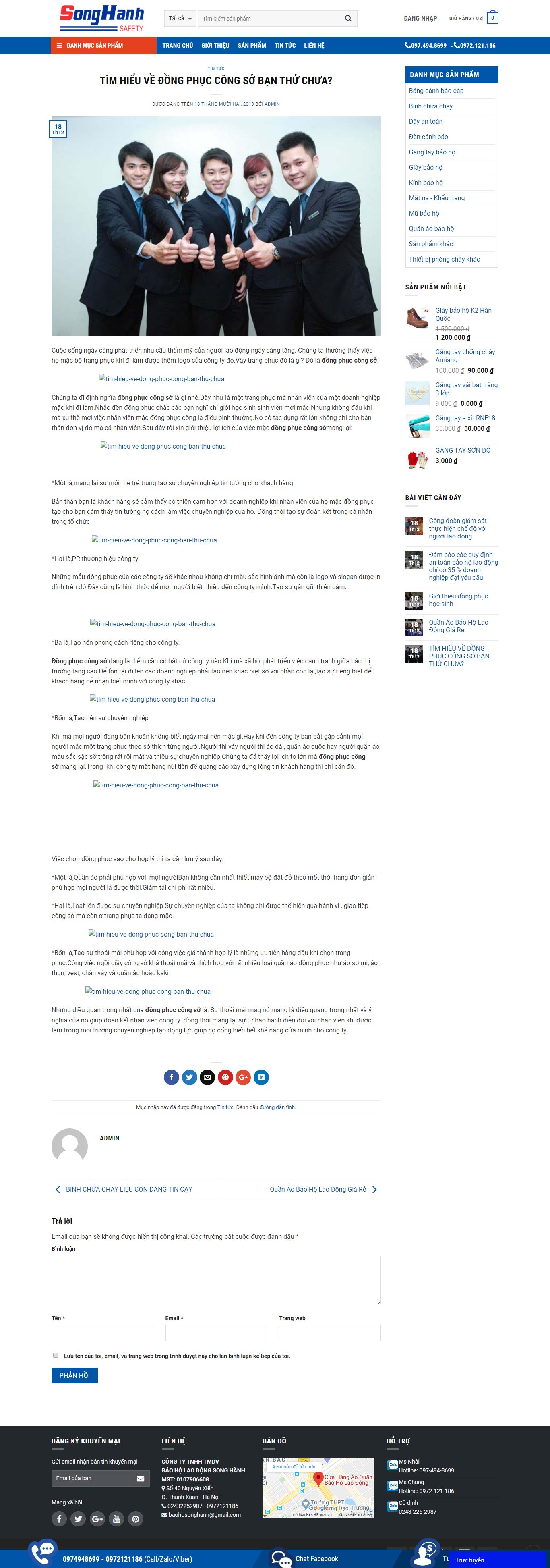 Thiết kế Web bảo hộ lao động baohosonghanh.com