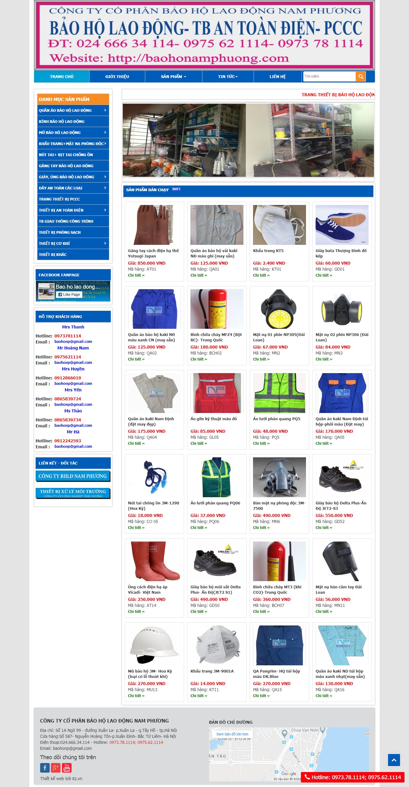 Thiết kế Web bảo hộ lao động baohonamphuong.com