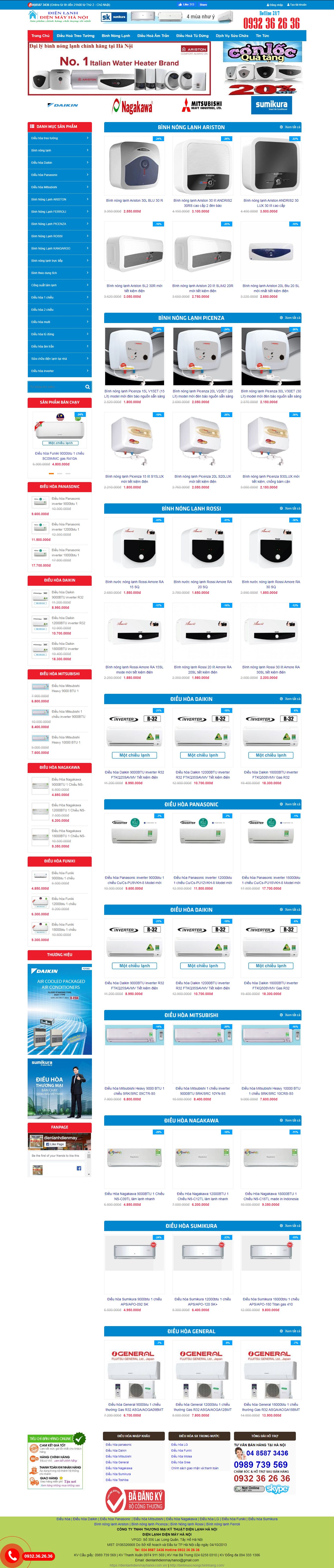Thiết kế Web điện lạnh dienlanhdienmayhanoi.com.vn