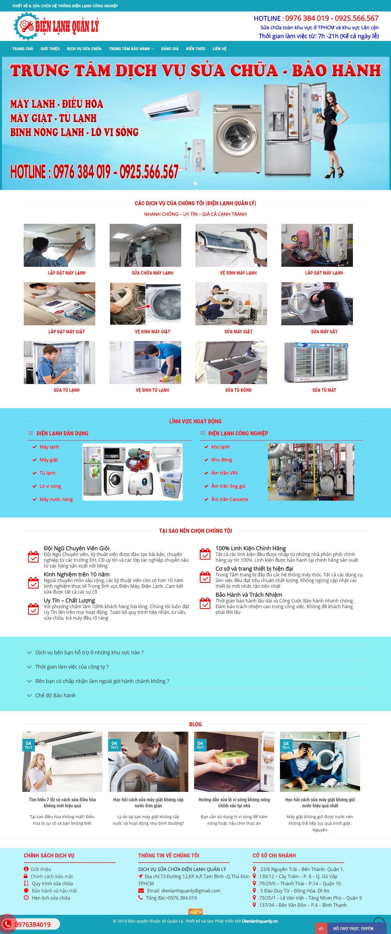 Thiết kế Web điện lạnh dienlanhquanly.vn