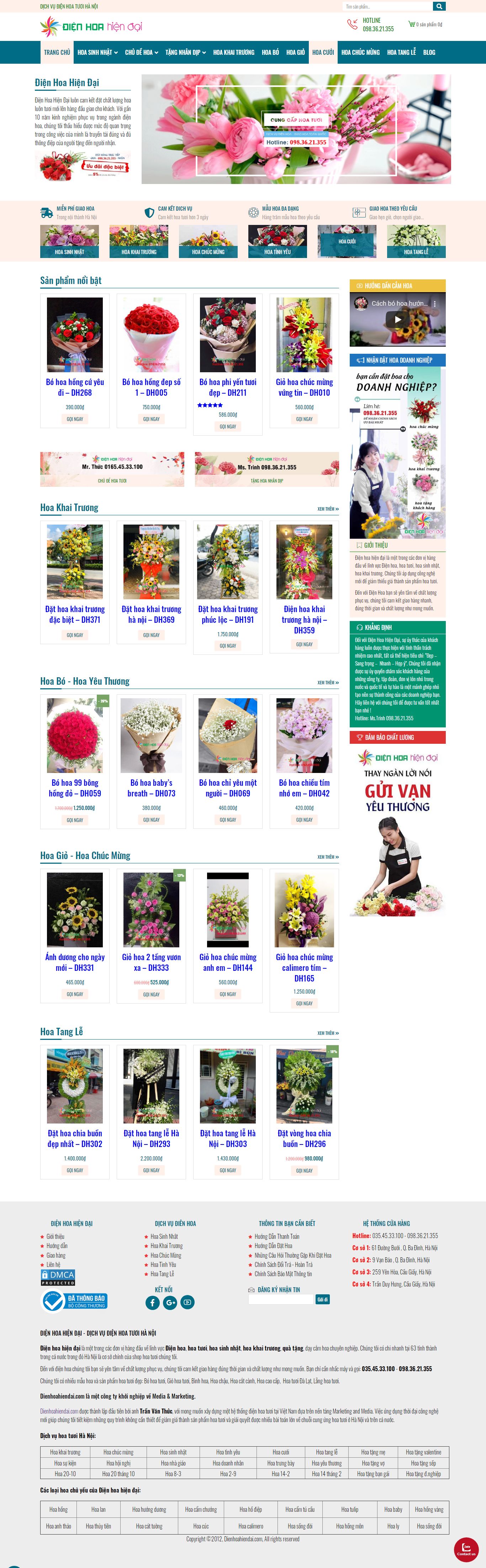 Thiết kế Web điện hoa dienhoahiendai.com