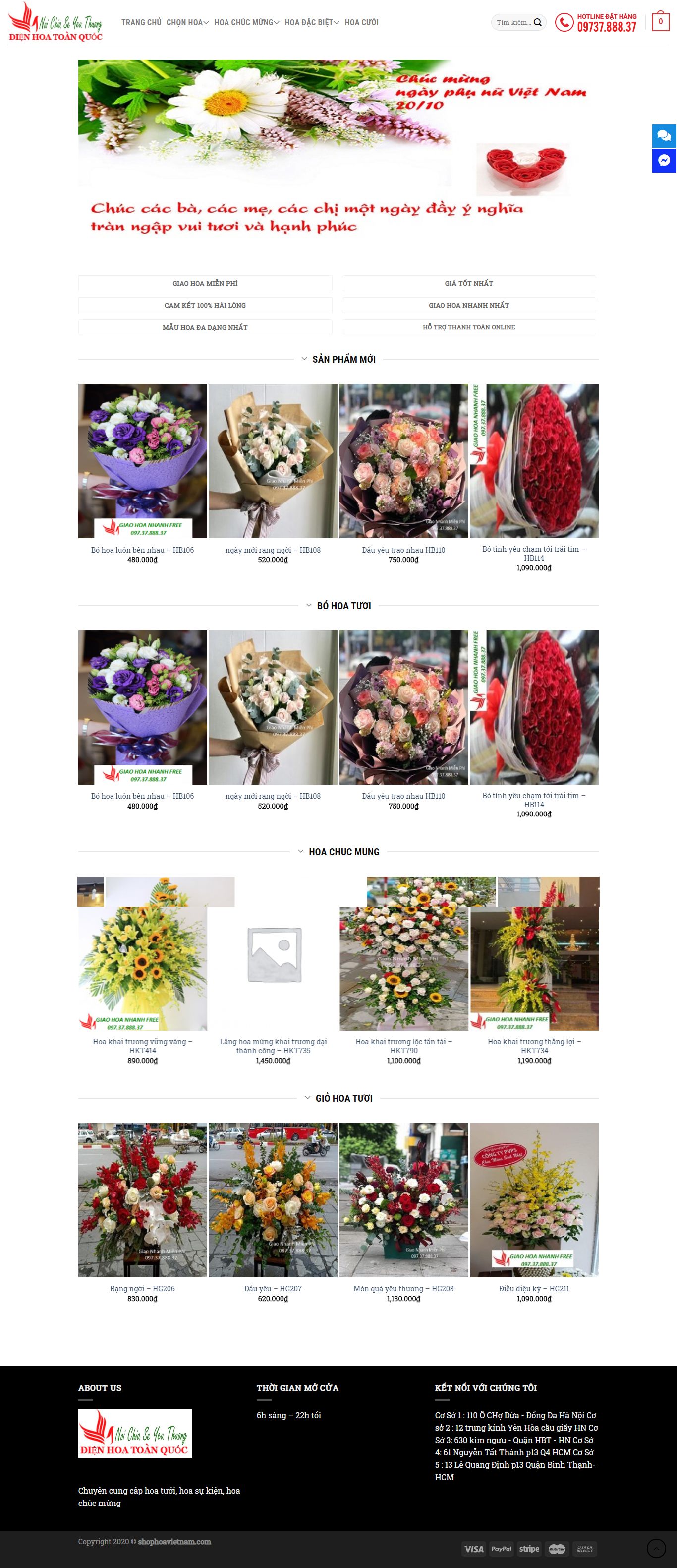 Thiết kế Web điện hoa shophoavietnam.com