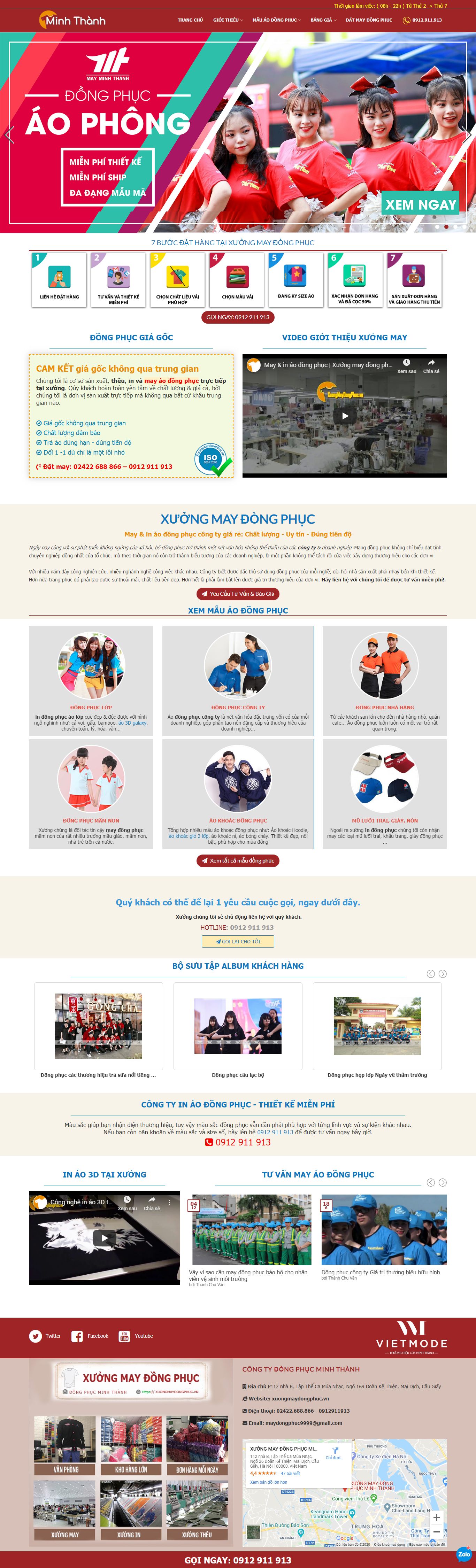 Thiết kế Web đồng phục xuongmaydongphuc.vn