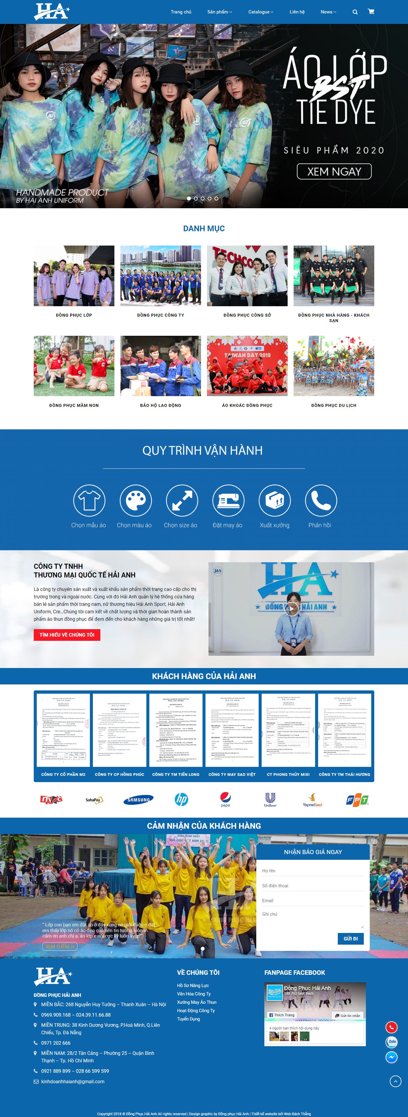 Thiết kế Web đồng phục dongphuchaianh.com