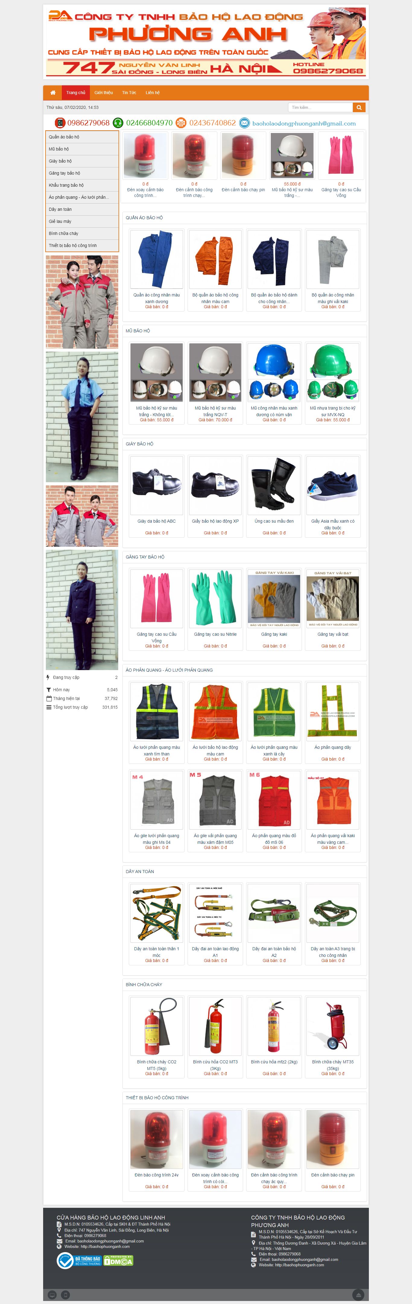 Thiết kế Web bảo hộ lao động baohophuonganh.com