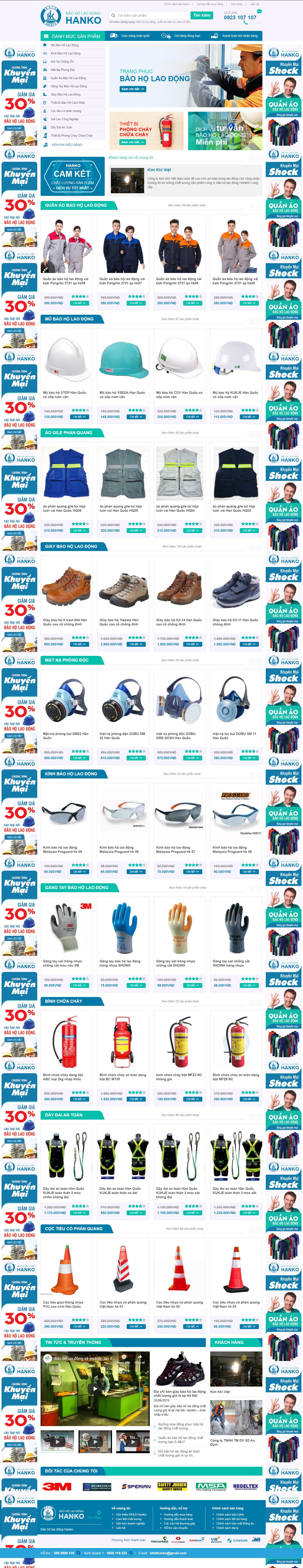 Thiết kế Web bảo hộ lao động hanko.com.vn