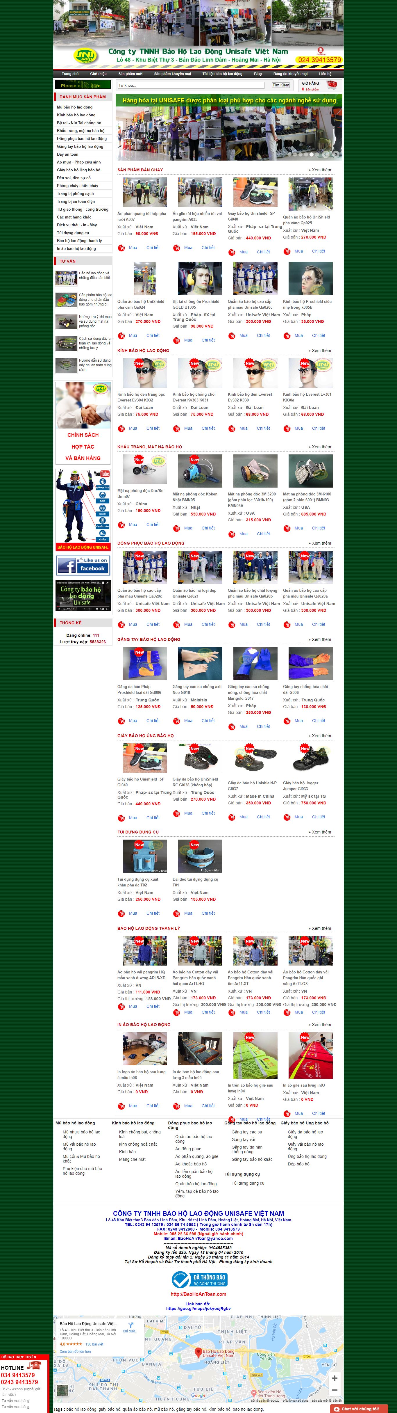 Thiết kế Web bảo hộ lao động baohoantoan.com