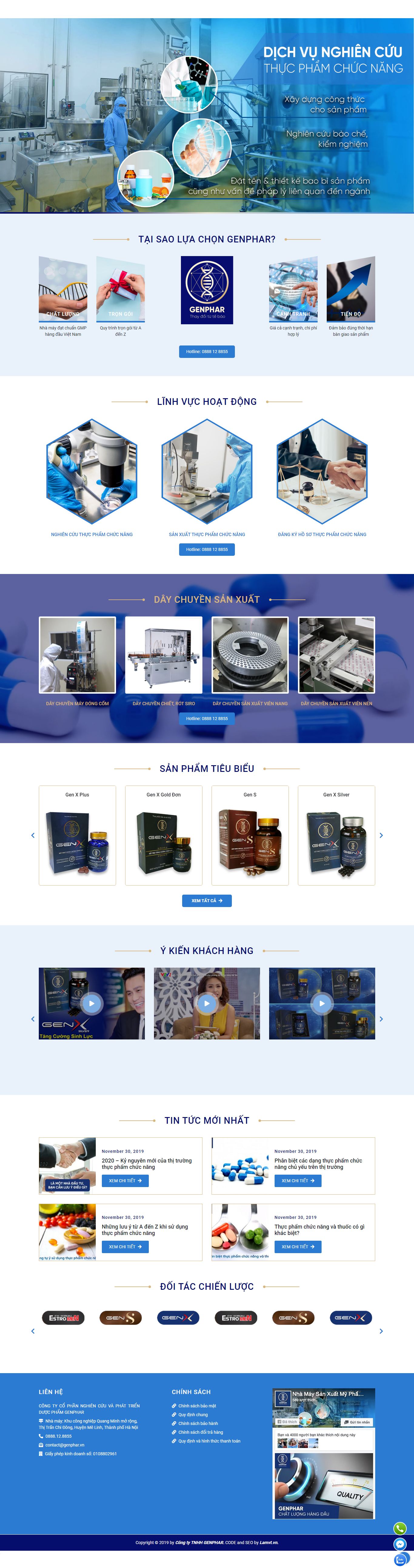 Thiết kế Web thực phẩm chức năng genphar.vn