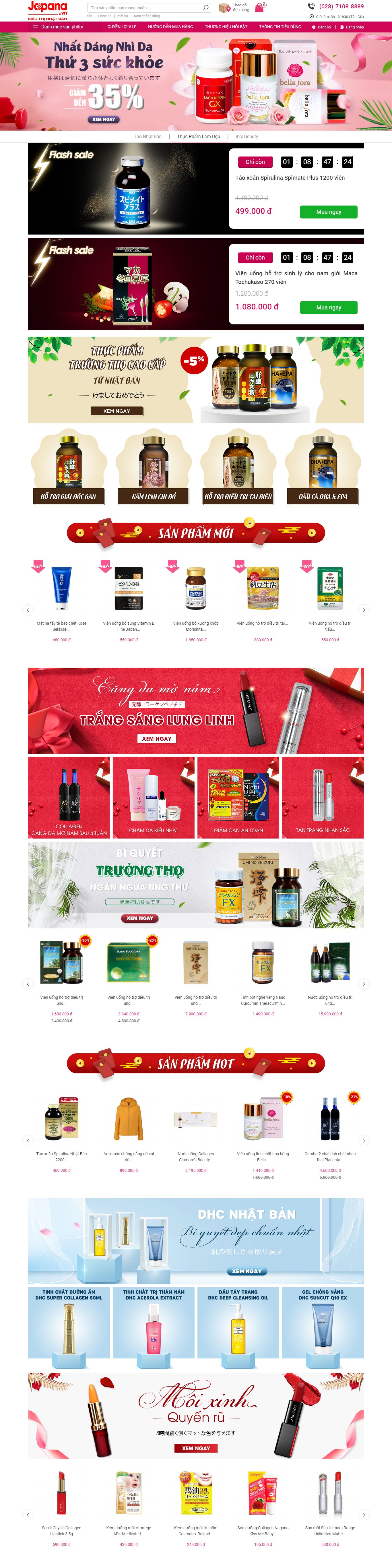 Thiết kế Web thực phẩm chức năng japana.vn
