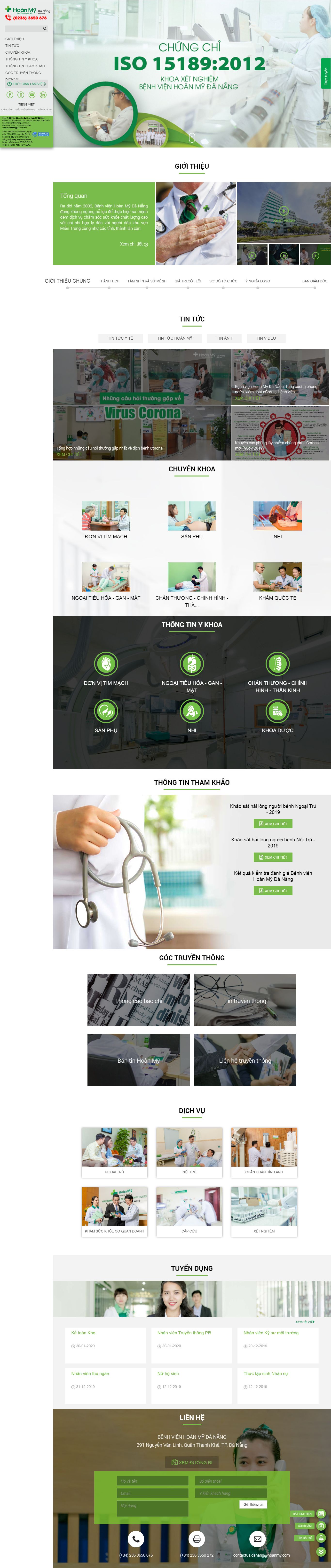 Thiết kế Web thực phẩm chức năng hoanmydanang.com