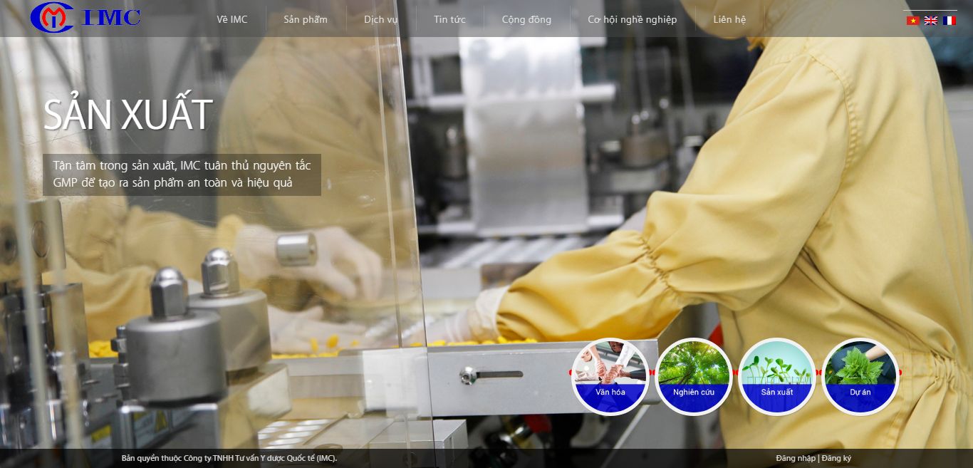 Thiết kế Web thực phẩm chức năng imc.net.vn