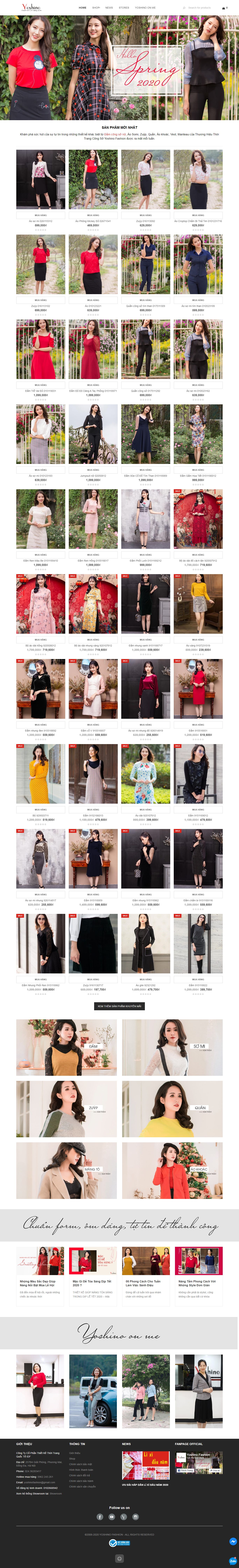 Thiết kế Web thời trang yoshino.com.vn