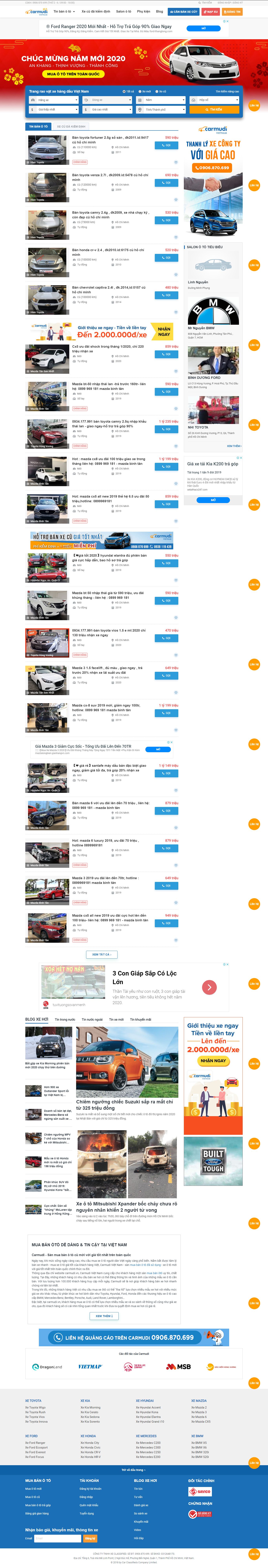 Thiết kế Web xe hơi carmudi.vn