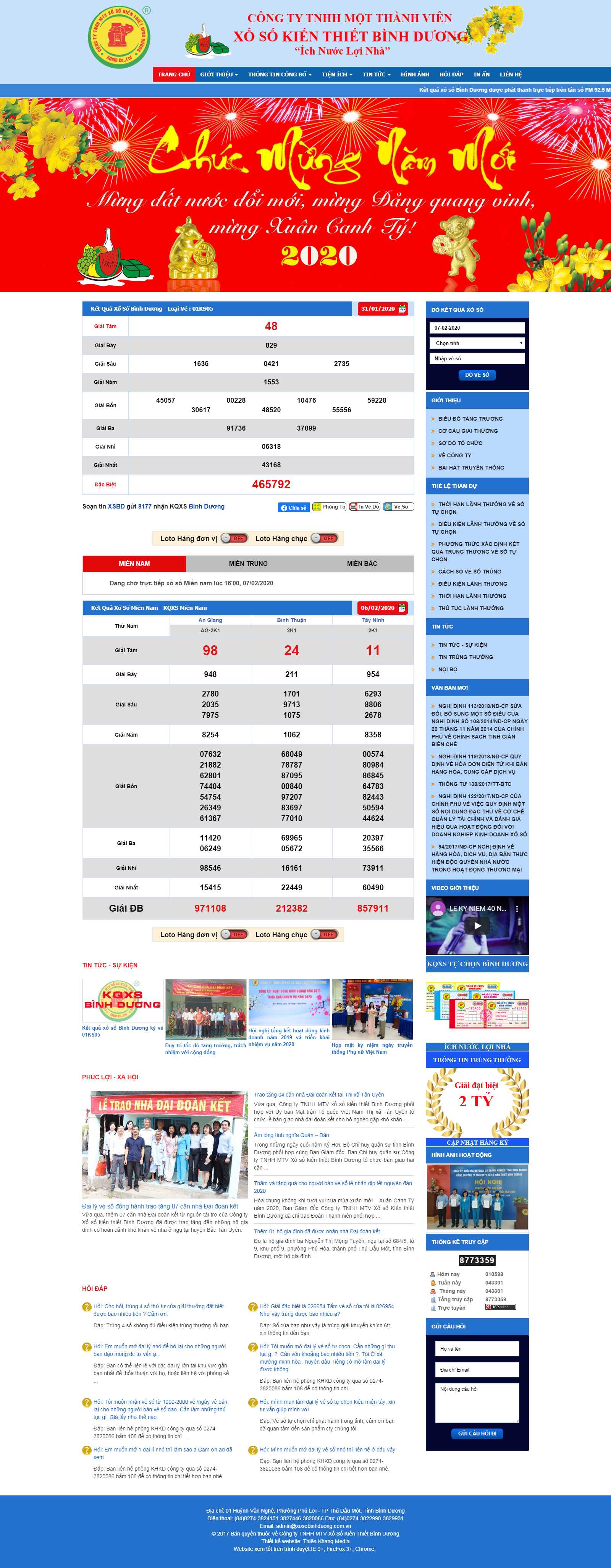 Thiết kế Web xổ số xosobinhduong.com.vn