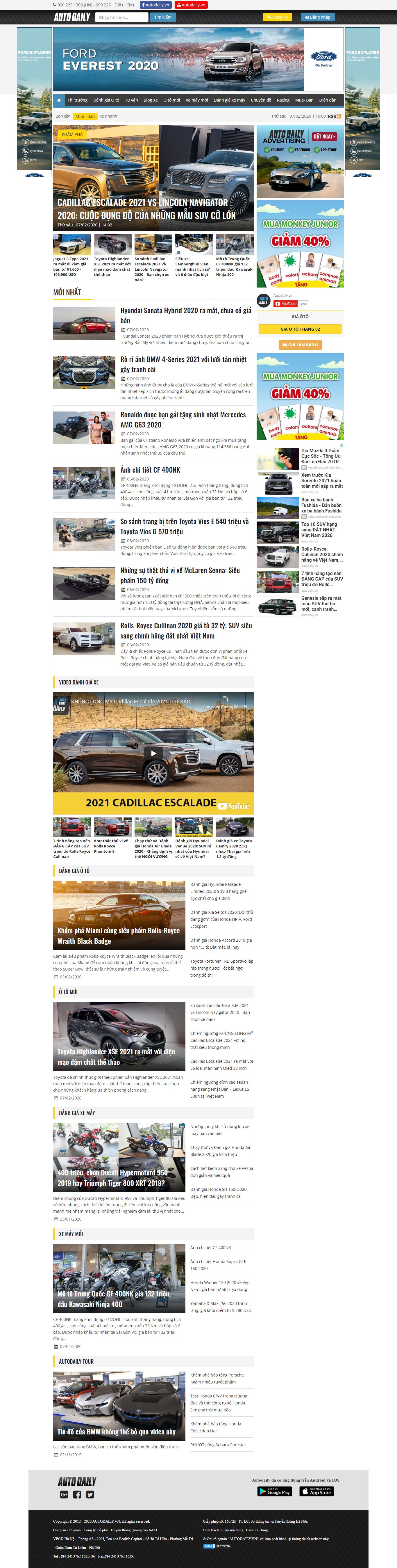 Thiết kế Web xe hơi autodaily.vn