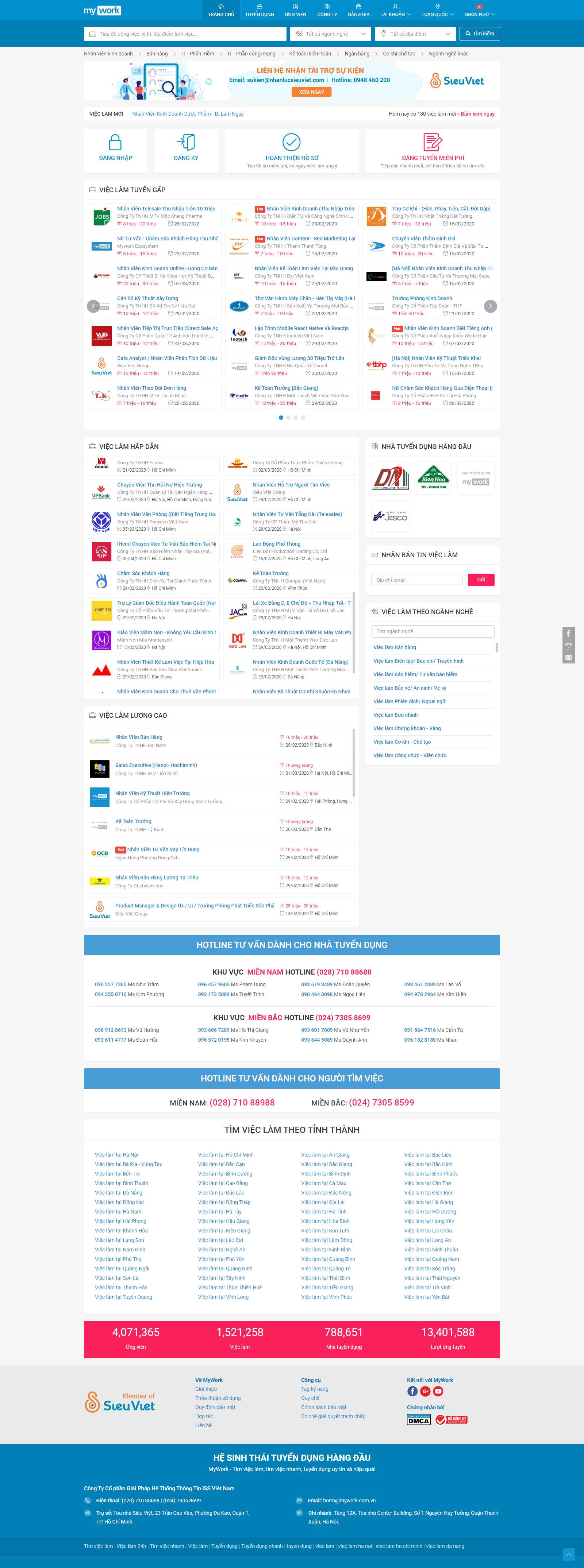Thiết kế Web tuyển dụng mywork.com.vn