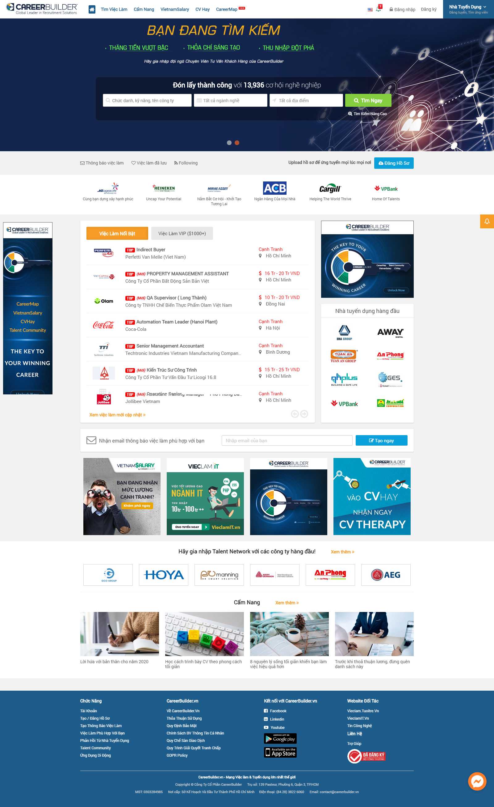 Thiết kế Web tuyển dụng careerbuilder.vn