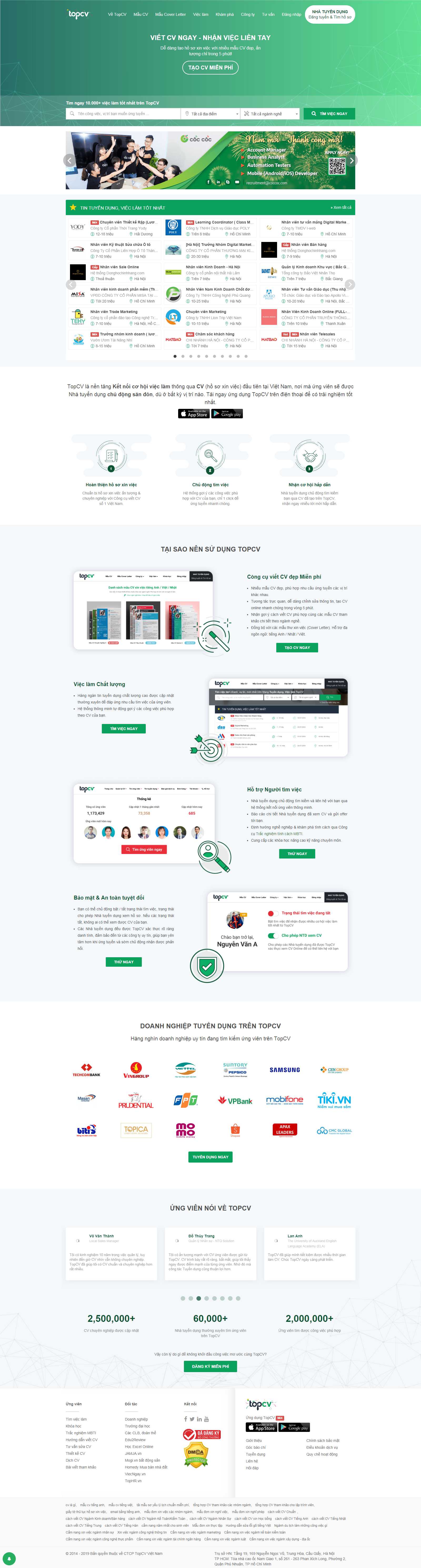 Thiết kế Web tuyển dụng topcv.vn