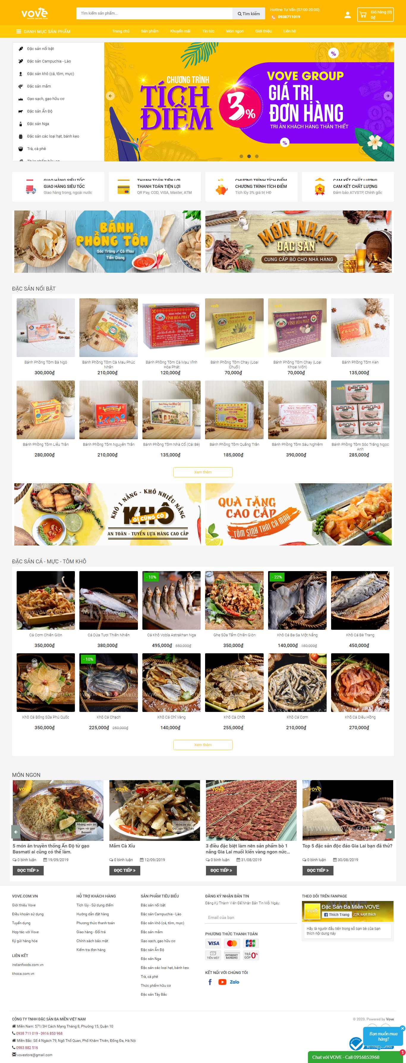 Thiết kế Web đặc sản vove.com.vn