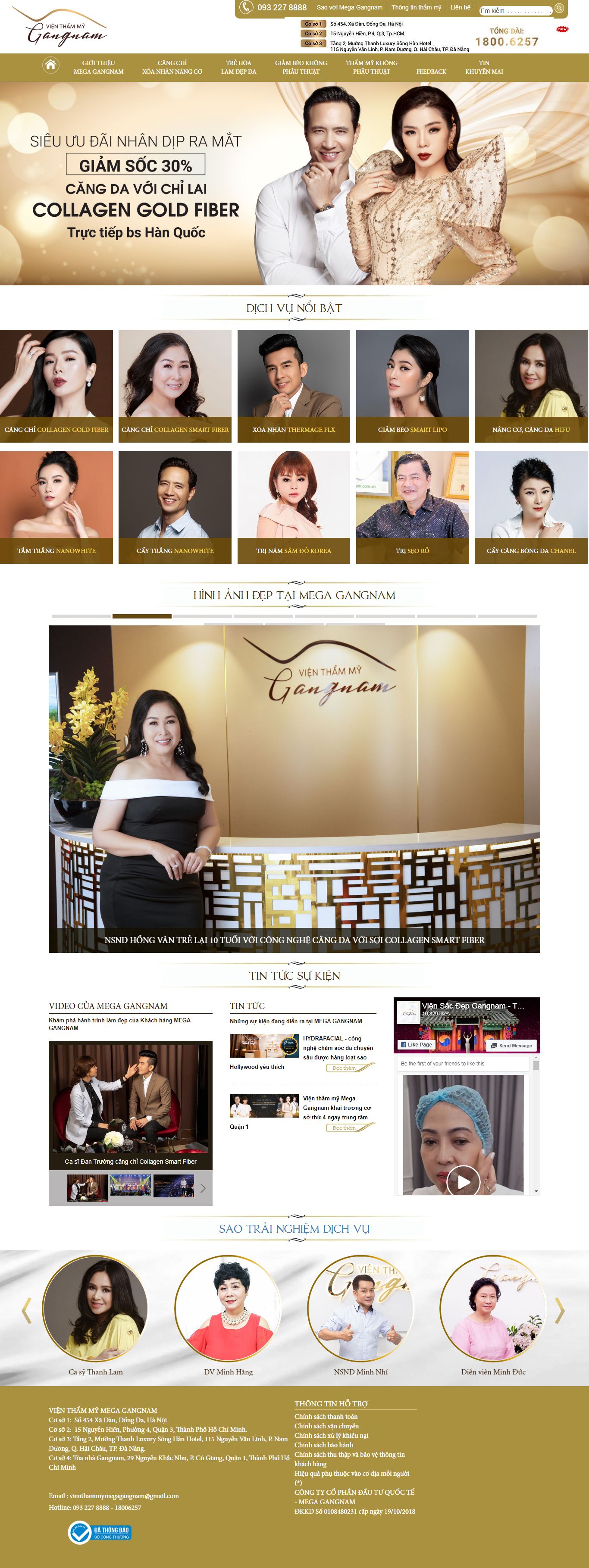 Thiết kế Web thẩm mỹ viện gangnam.com.vn