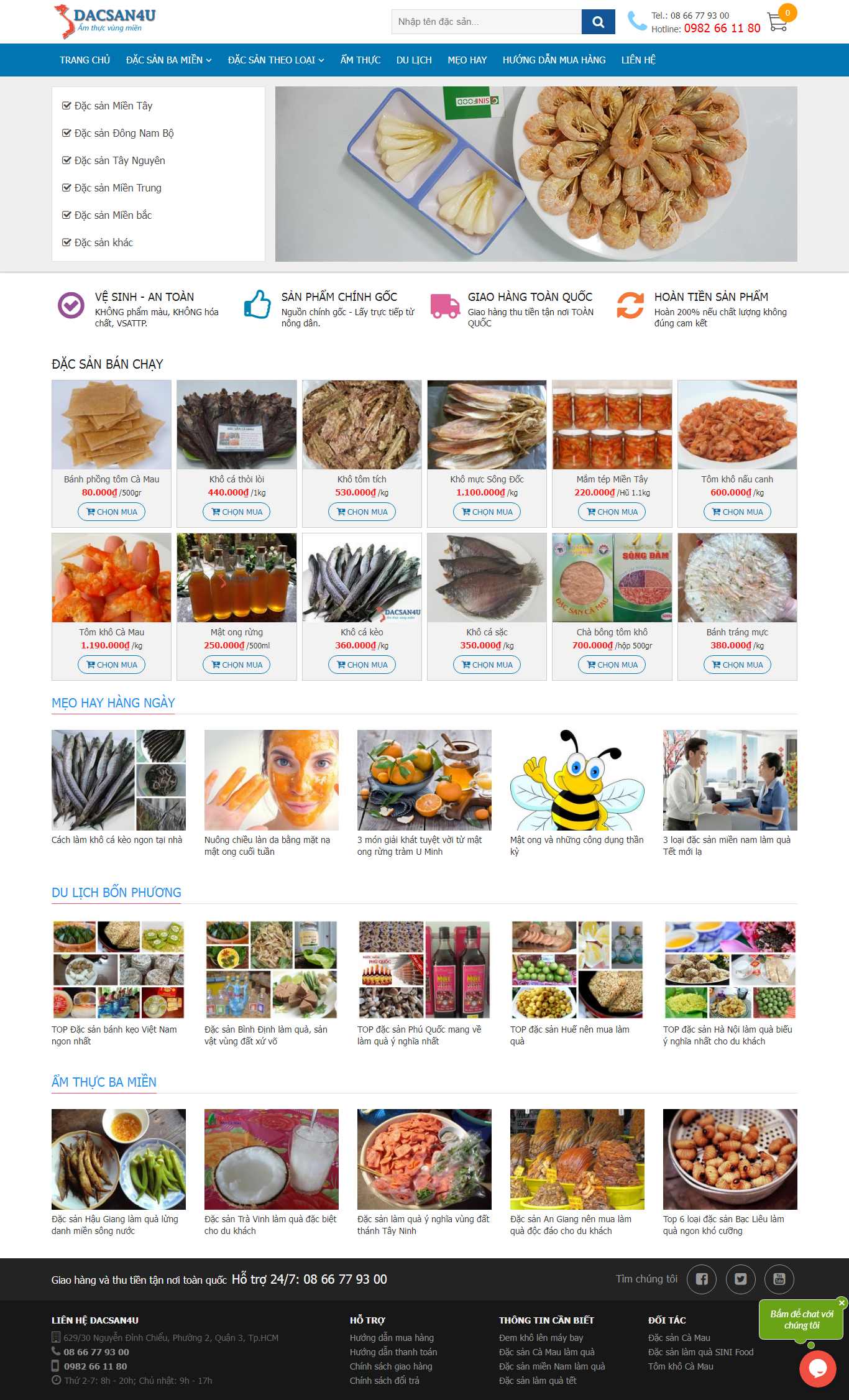 Thiết kế Web đặc sản dacsan4u.com