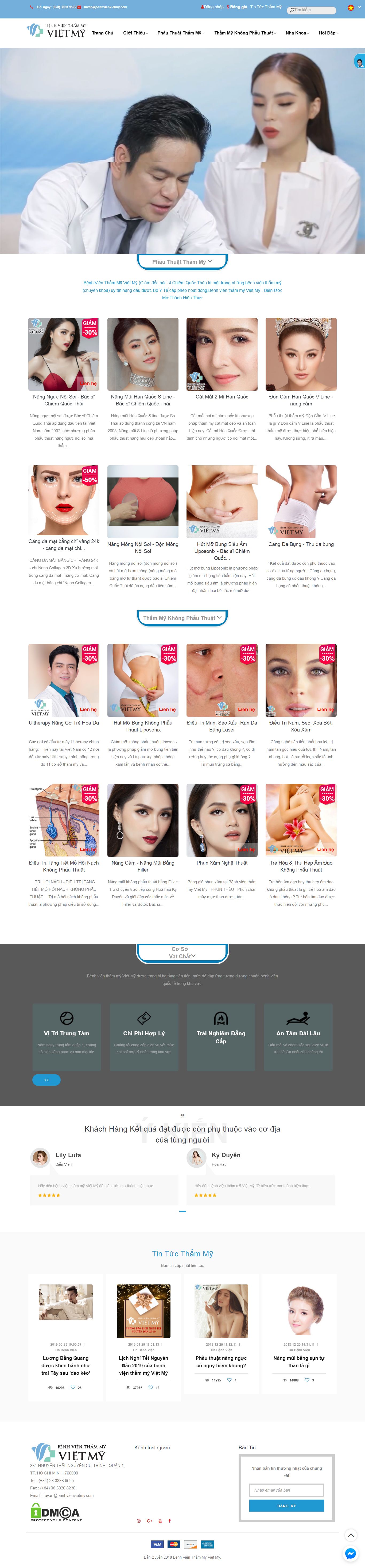 Thiết kế Web thẩm mỹ viện benhvienvietmy.com