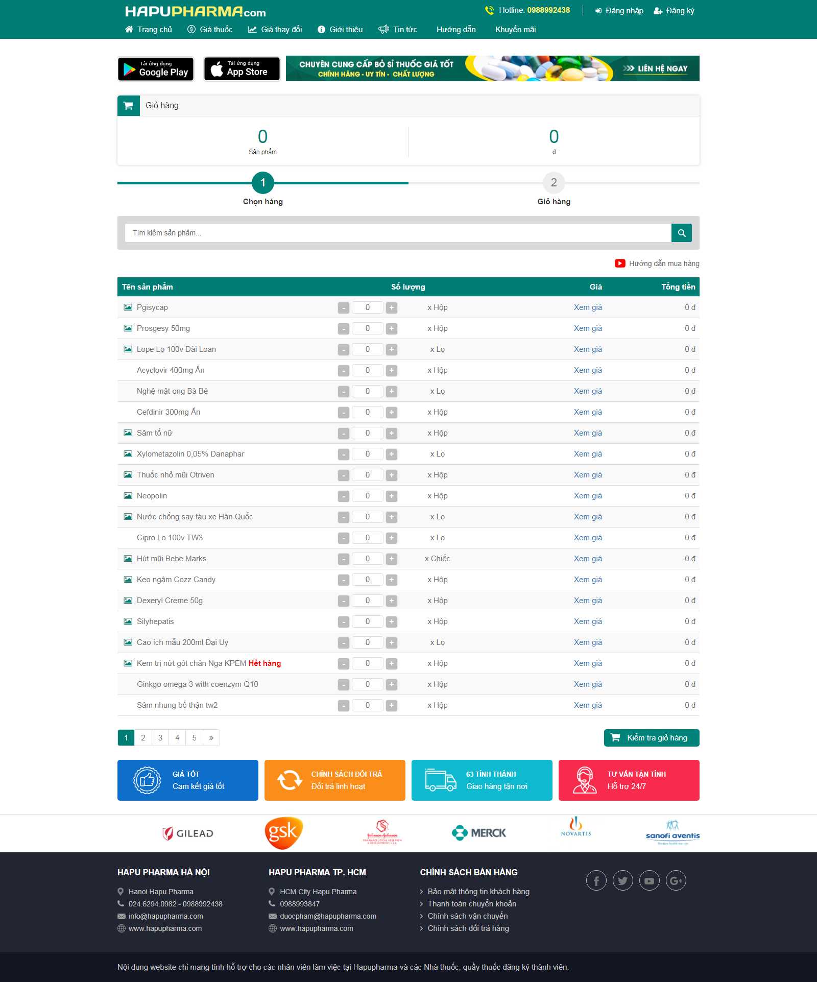 Thiết kế Web quầy thuốc hapupharma.com