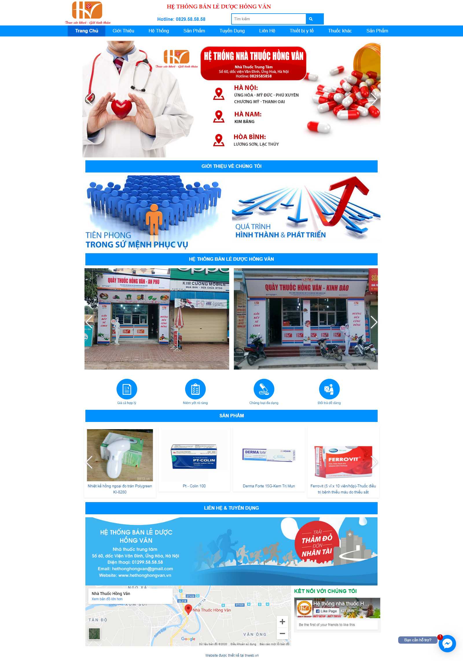Thiết kế Web quầy thuốc nhathuochongvan.com