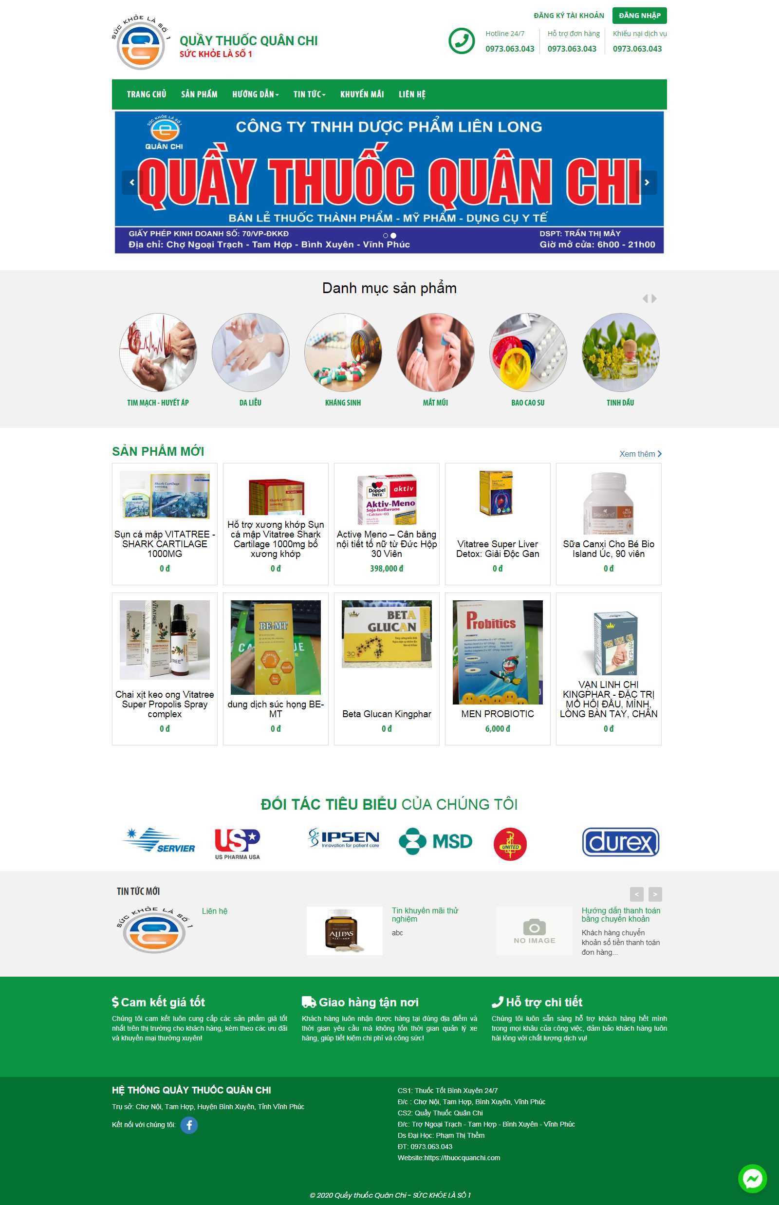 Thiết kế Web quầy thuốc thuocquanchi.com