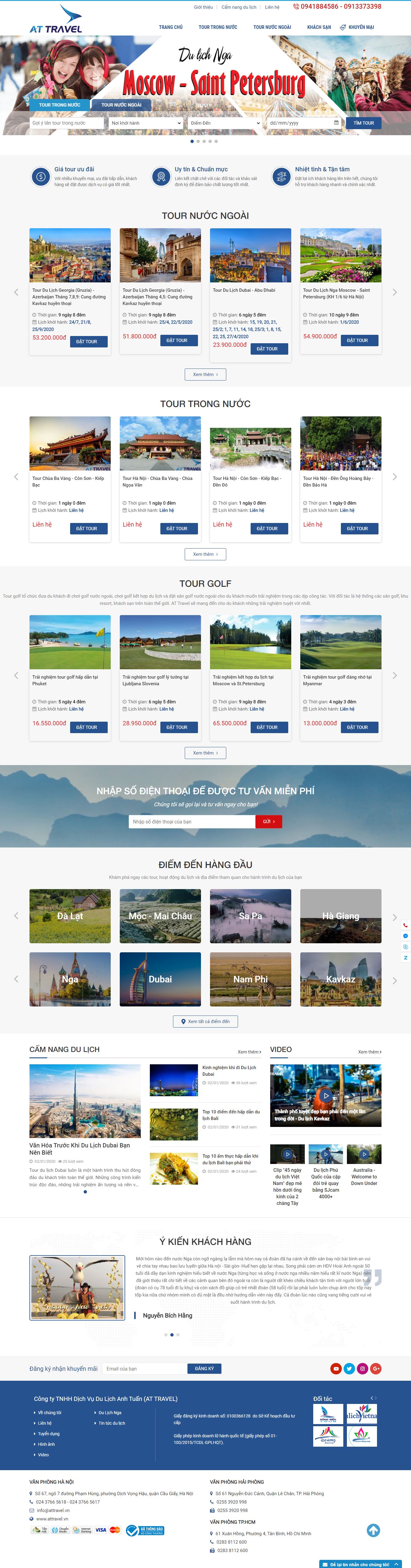 Thiết kế Web travel dulich.attravel.vn